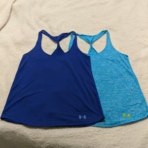 2 Under Armour Racer Back Tanks sz S